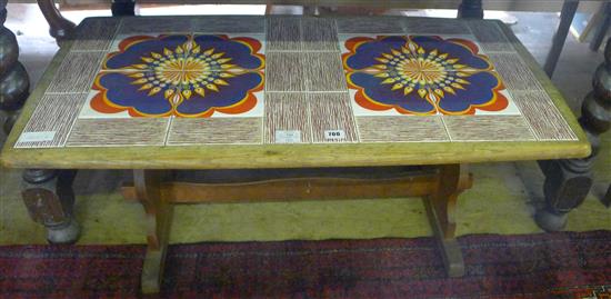 1970s tile top coffee table